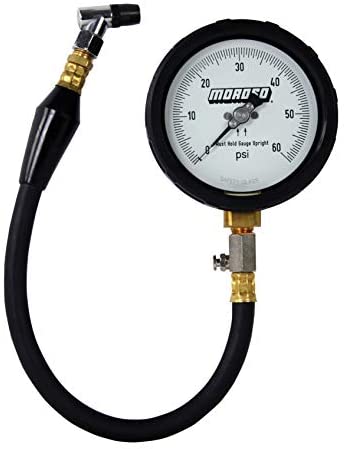 Moroso 89562 Pro Series Tire Pressure Gauge (0-60 PSI, 16.25 Hose, 4 Face)