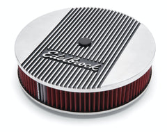 Edelbrock 4266 Elite 2 Series Polished 14 Round Air Cleaner - 3 Pro-Flo Element (Deep Flange)