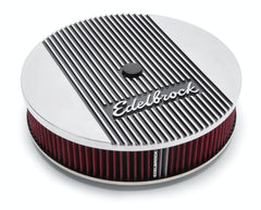 Edelbrock 4266 Elite 2 Series Polished 14 Round Air Cleaner - 3 Pro-Flo Element (Deep Flange)