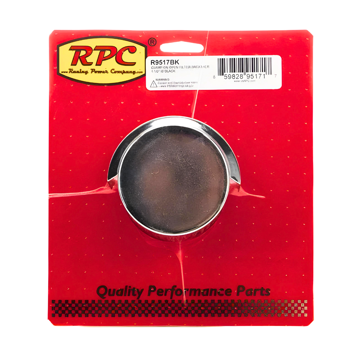 Racing Power Company R9517BK Clamp On Open Filter Breather 1 1/2 inch Id Black