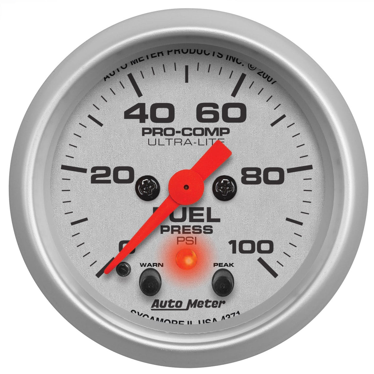 AutoMeter Products 4371 Gauge; Fuel Press; 2 1/16in.; 100psi; Digital Stepper Motor w/Peak/Warn; Ultra-L