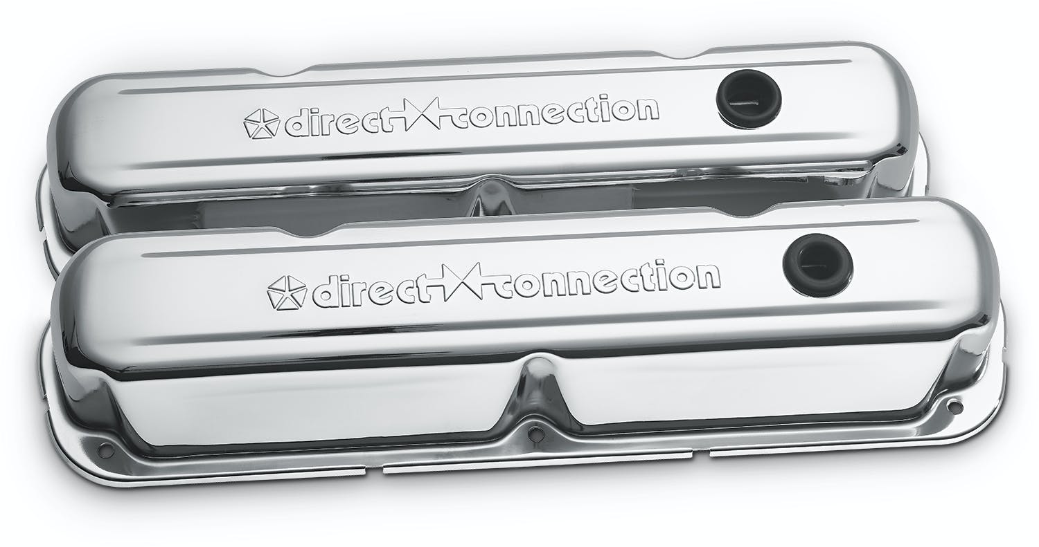 PROFORM 440-301 MOPAR Direct-Connection Steel Valve Covers, Chrome, fits B/RF Engines