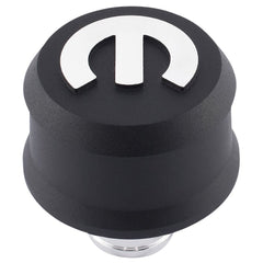 PROFORM 440-440 Slant-Edge Aluminum Breather Cap; Raised Mopar Emblem; Push-In; Black Crinkle