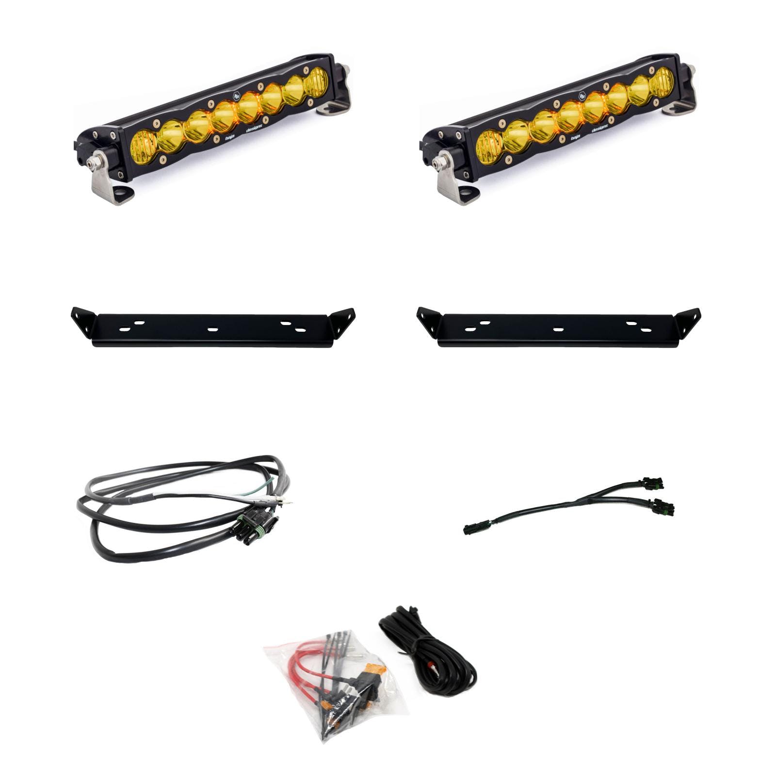 Baja Designs 448066 10 Inch S8 D/C Amber Behind Grill Kit