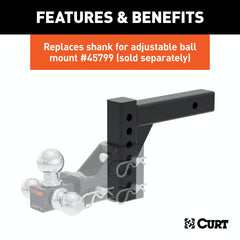 CURT 45059 Replacement Adjustable Ball Mount Shank (Fits #45049 or #45799)