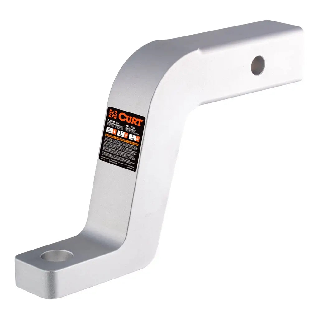 CURT Aluminum Ball Mount (2" Shank, 8,000 lbs, 6" Drop, 8-1/2" Long) 45382
