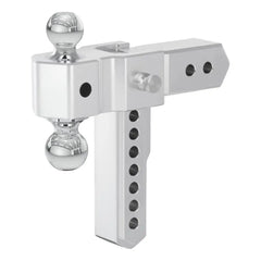 CURT AlumaLite Adjustable Aluminum Hitch with Dual Ball, 8" Drop, 2-1/2" Shank 45386