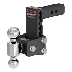 CURT StowPro Adjustable USA-Made Ball Mount, 5" Drop, 2" Shank, Dual Ball 45961