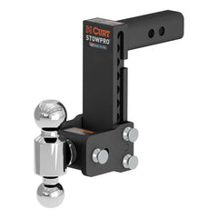CURT StowPro Adjustable USA-Made Ball Mount, 7" Drop, 2" Shank, Dual Ball 45962