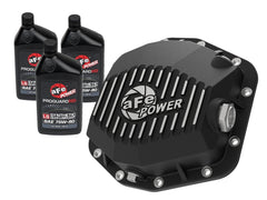 AFE 46-71291B Pro Series Rear Differential Cover Black w/ Machined Fins and Gear Oil