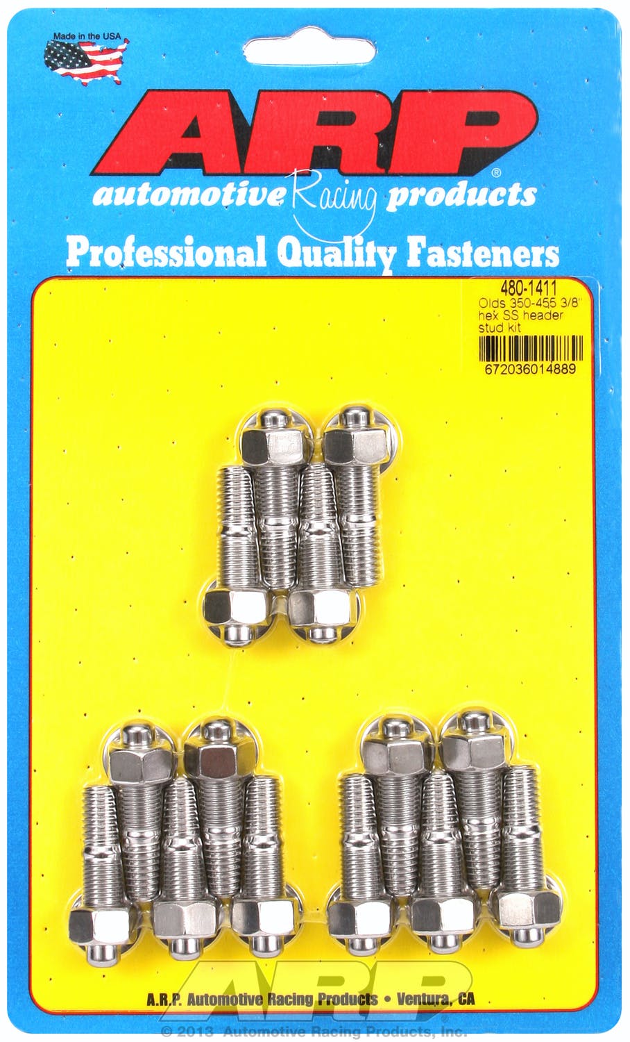 ARP 480-1411 350-455 3/8 hex Stainless Steel header stud kit