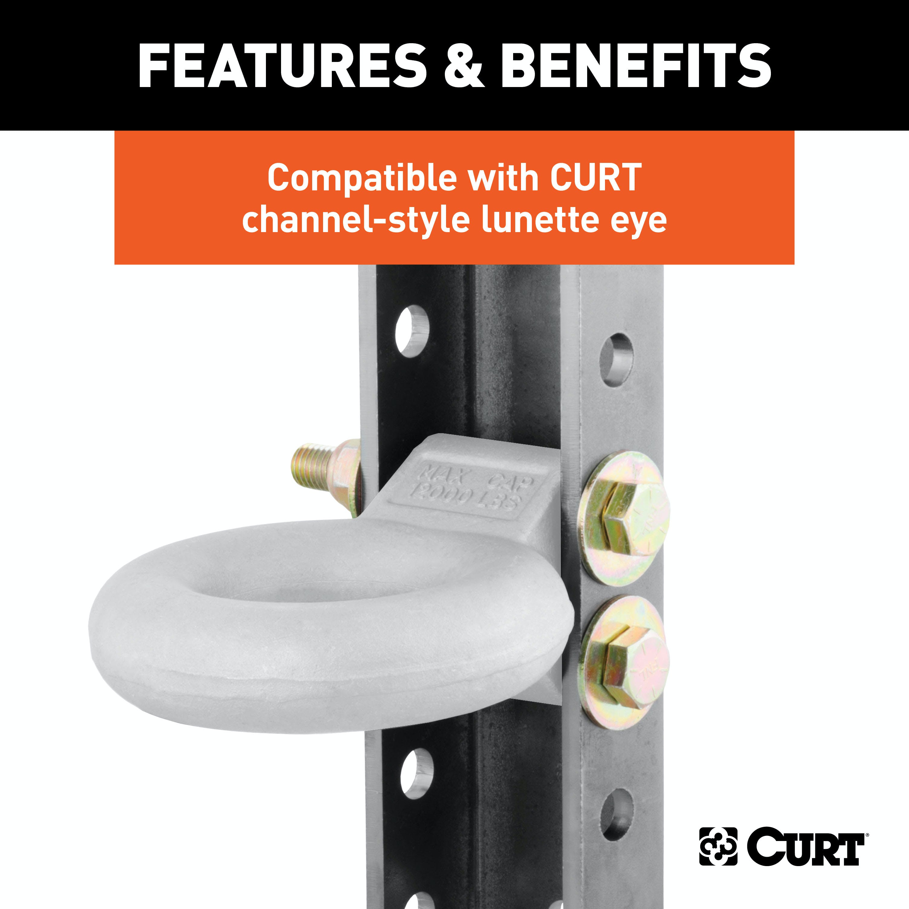 CURT 48650 Adjustable Coupler Channel (3 I.D., 11-3/4 High)