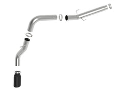 AFE 49-42075-B Large Bore-HD 5 IN 409 Stainless Steel DPF-Back Exhaust System w/Black Tip