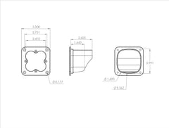 Baja Designs 491006WT Flush Mount LED Light Pod White Clear Lens Work/Scene Pattern Squadron Pro