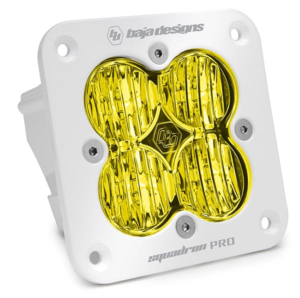Baja Designs 491015WT Flush Mount LED Light Pod White Amber Lens Wide Cornering Pattern Squadron Pro