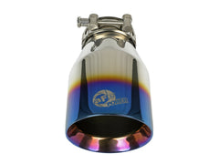 AFE 49T25404-L071 MACH Force-Xp 304 Stainless Steel Clamp-on Exhaust Tip Blue Flame