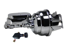 LEED Brakes 4V605 8 in Dual Power Booster ,1-1/8in Bore, Adj Prop Valve (Chrome)