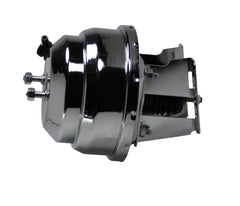 LEED Brakes 4V605 8 in Dual Power Booster ,1-1/8in Bore, Adj Prop Valve (Chrome)
