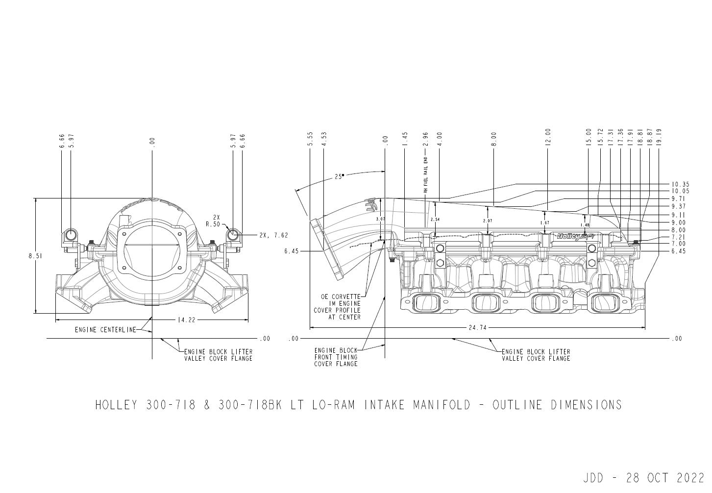 Holley EFI Engine Intake Manifold Kit 300-718BK