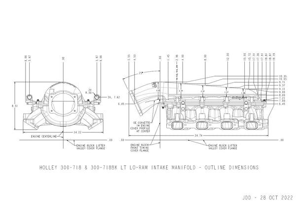 Holley EFI Engine Intake Manifold Kit 300-718BK