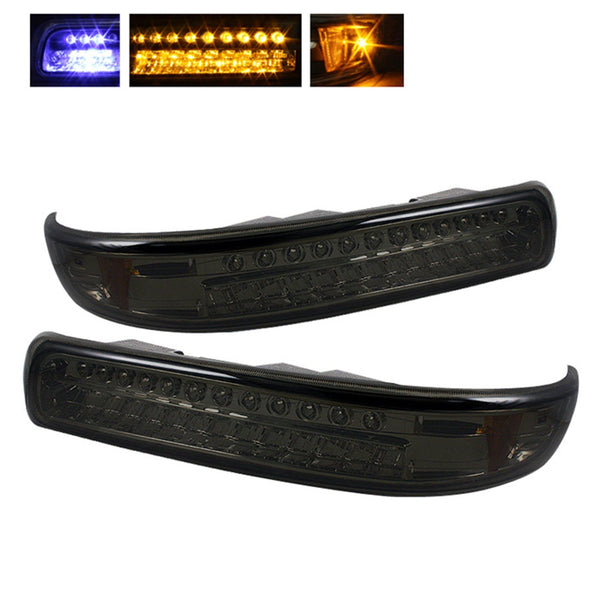 XTUNE POWER 5014580 Chevy Silverado 99 02 Chevy Suburban Tahoe 00 06 LED Amber Bumper Lights Smoke