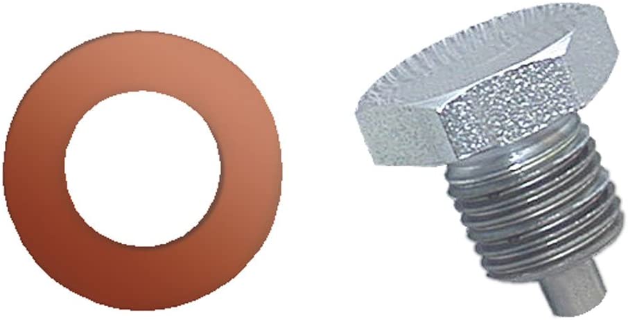 Moroso 97002 Drain Plug, Oil Pan, Clear Zinc, Cooper Washer