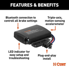 CURT ECHO UNDER-DASH TRAILER BRAKE CONTROLLER BLUETOOTH SMARTPHONE CONNECTION 51190