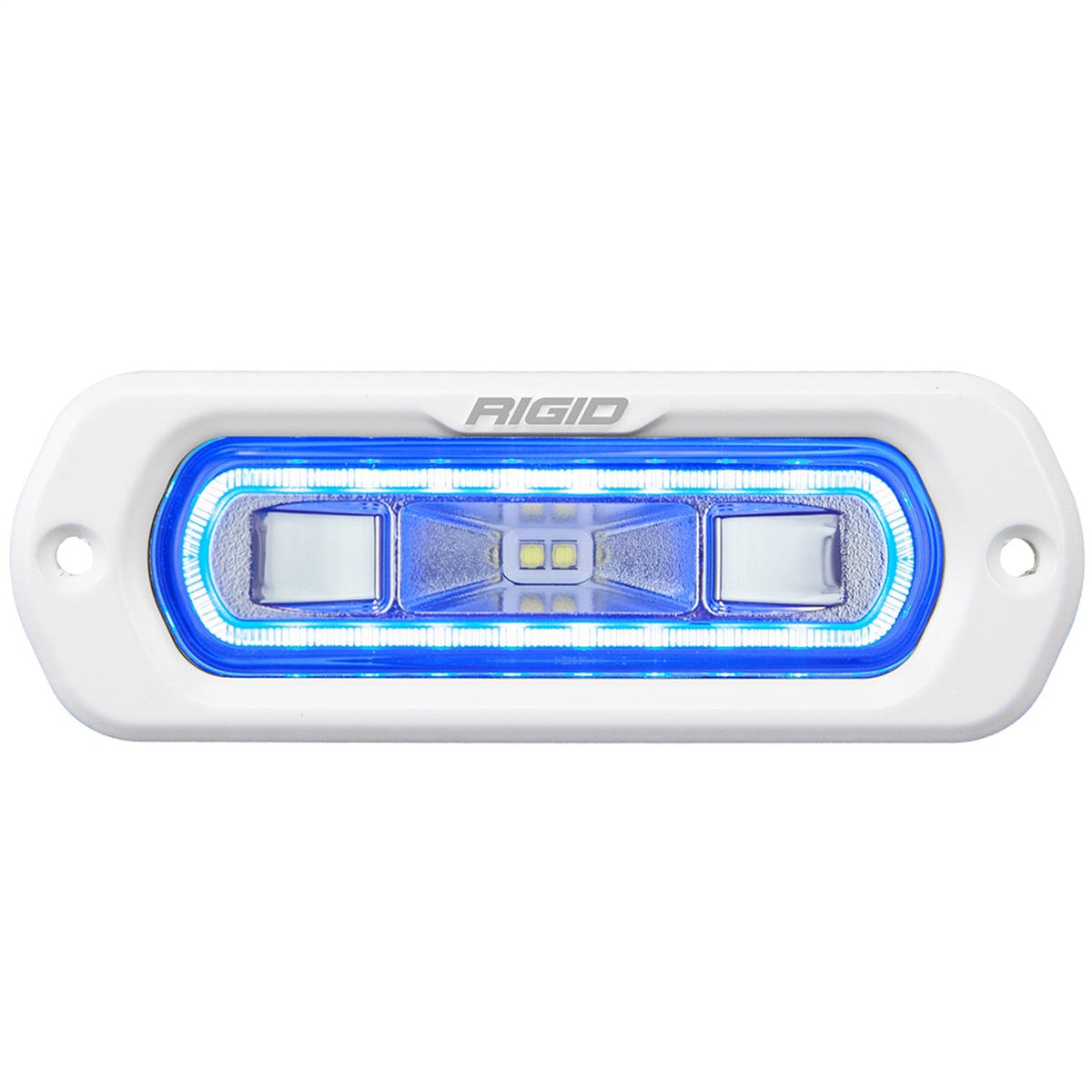 RIGID Industries 51201 SR-L Series Marine Spreader Pod 2 Wire Flush Mount White With Blue Halo