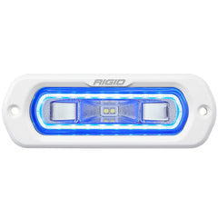 RIGID Industries 51201 SR-L Series Marine Spreader Pod 2 Wire Flush Mount White With Blue Halo