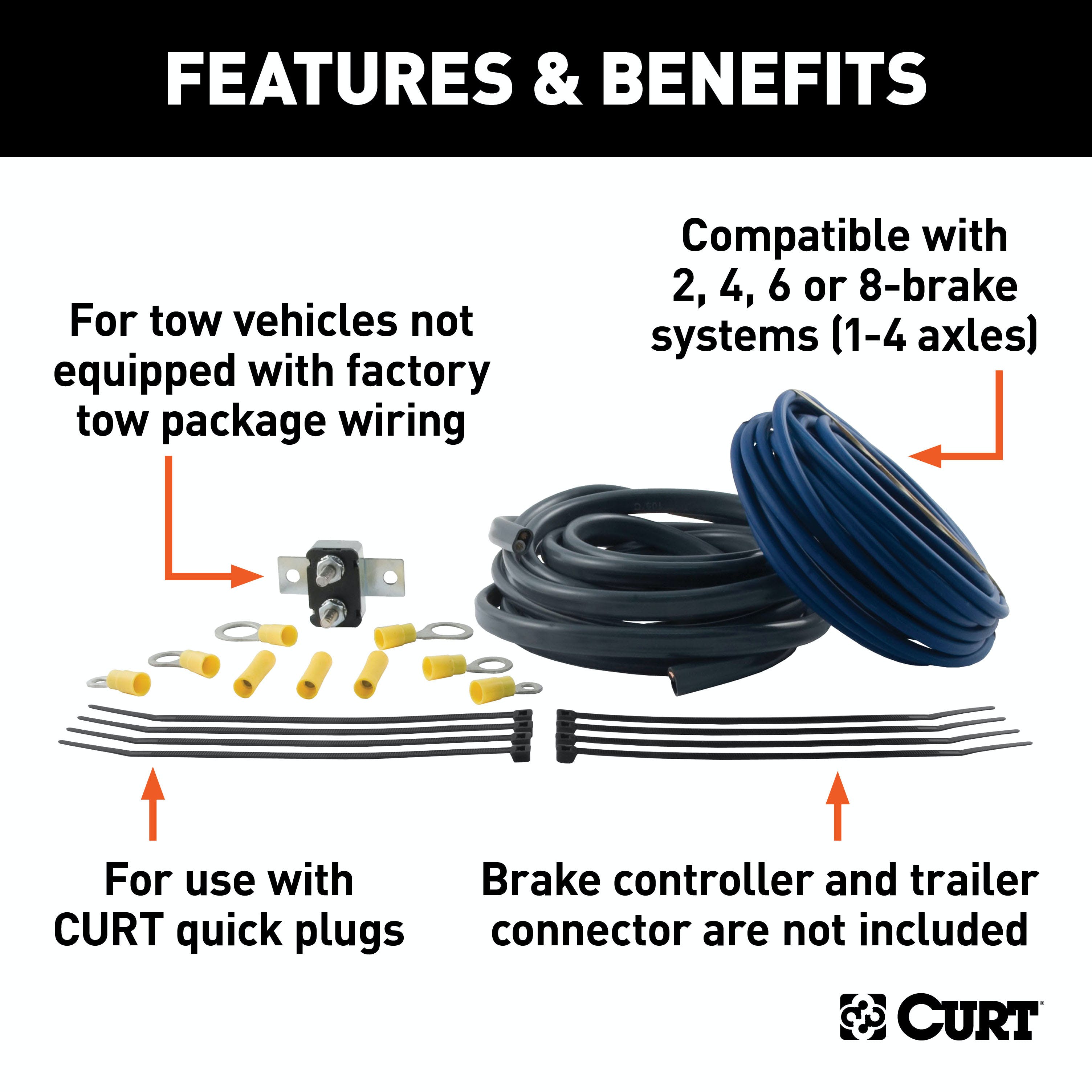 CURT 51500 Trailer Brake Controller Wiring Kit