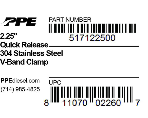 PPE Diesel 2.25 Inch V Band Clamp Quick Release  517122500