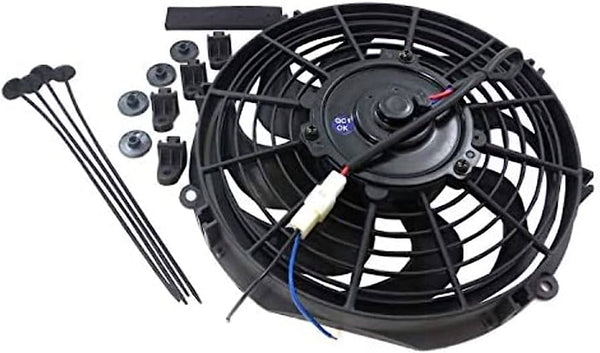 Racing Power Company R1009 10 inch electric cooling fan - 12v curved blades -