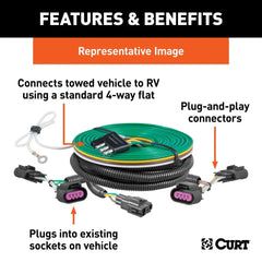 CURT Custom Towed-Vehicle RV Wiring Harness, Select Ram 2500, 3500 52114