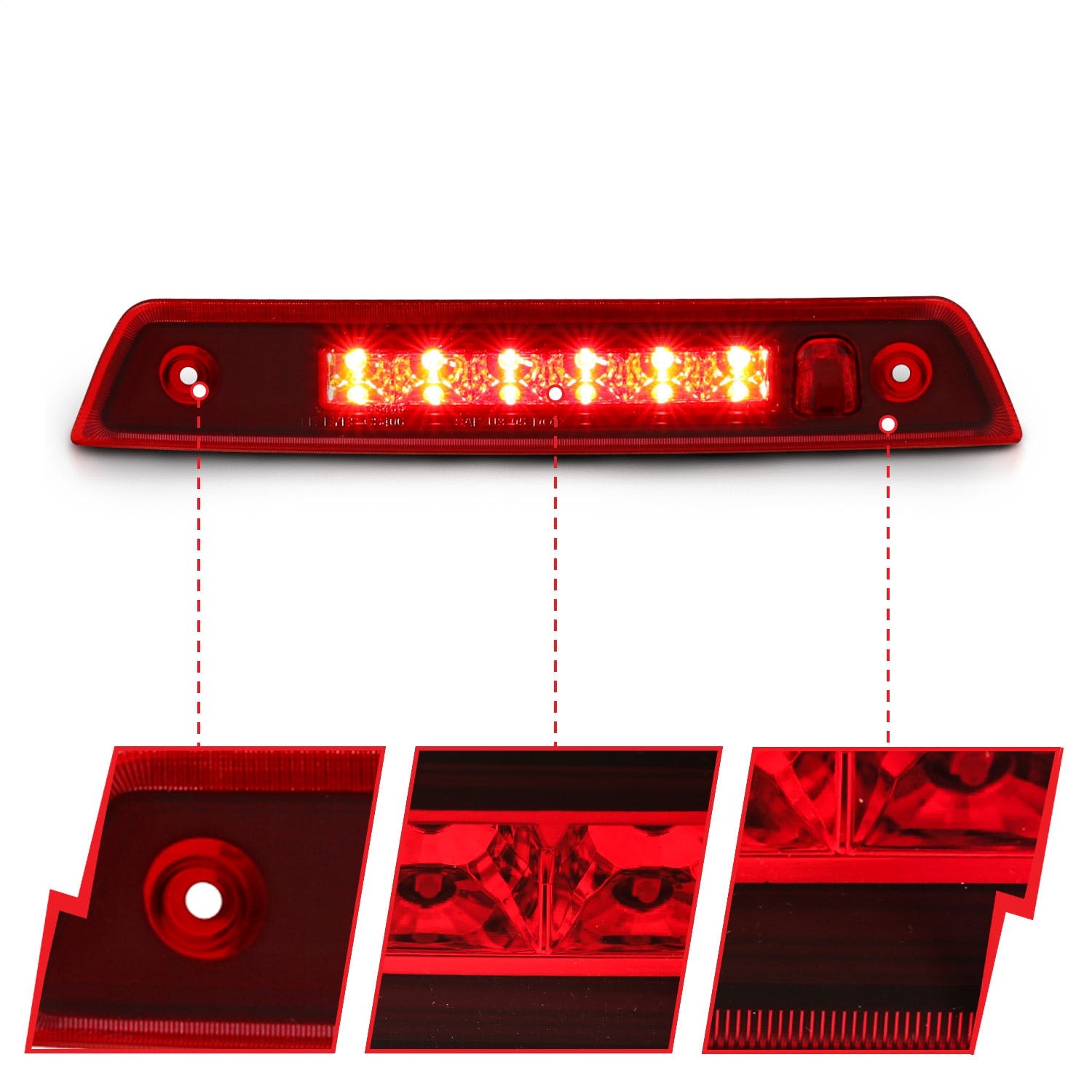 AnzoUSA 531108 LED 3rd Brake Light Red