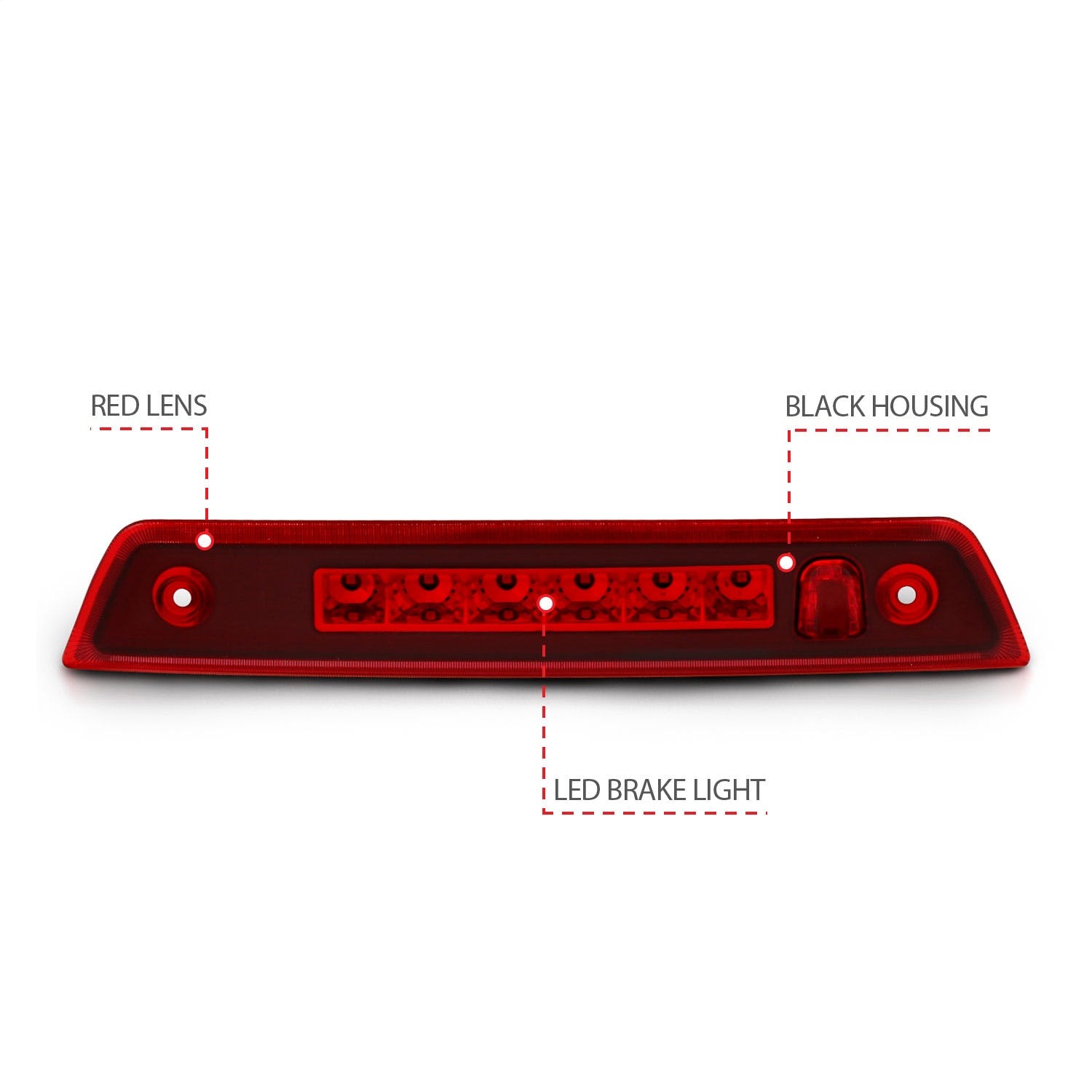 AnzoUSA 531108 LED 3rd Brake Light Red