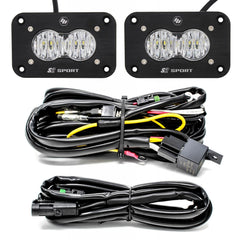 Baja Designs 547807 LED Work Light Clear Lens Wide Cornering Pattern Flush Mount Kit S2 Sport