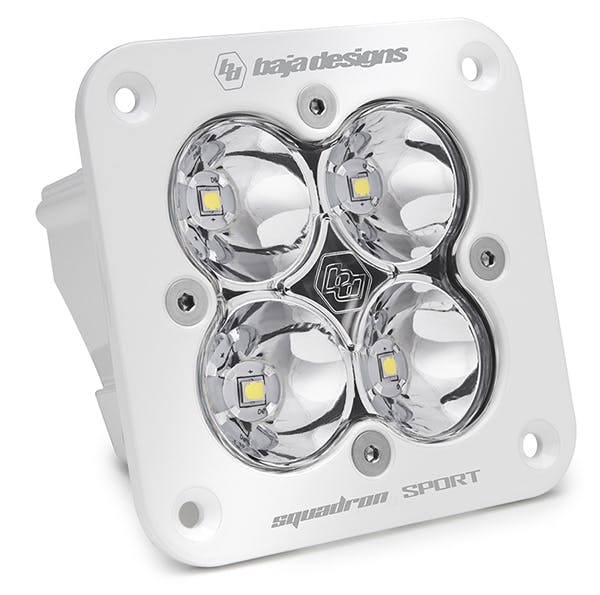 Baja Designs 551001WT Flush Mount LED Light Pod White Clear Lens Spot Pattern Squadron Sport