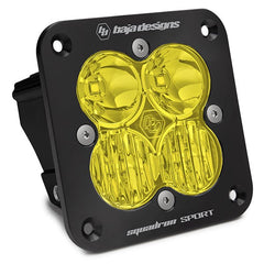 Baja Designs 551013 Flush Mount LED Light Pod Black Amber Lens Driving/Combo Pattern Squadron Sport