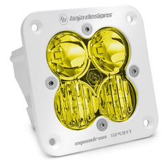 Baja Designs 551013WT Flush Mount LED Light Pod White Amber Lens Driving/Combo Pattern Squadron Sport