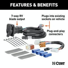 CURT 56357 Custom 7-Way RV Blade, Select Pathfinder, JX35, QX60, OEM Tow Package Required