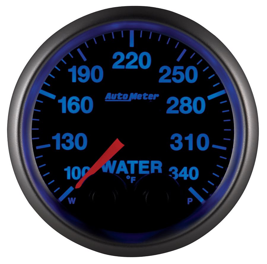 AutoMeter Products 5655 Gauge; Water Temp; 2 1/16in.; 340° F; Stepper Motor w/Peak/Warn; Elite