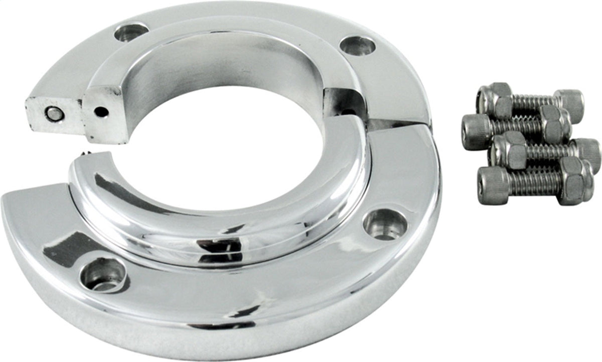 Borgeson Split Swivel Floor Mount For 2in. Steering Column Machine Finish Aluminum 909007