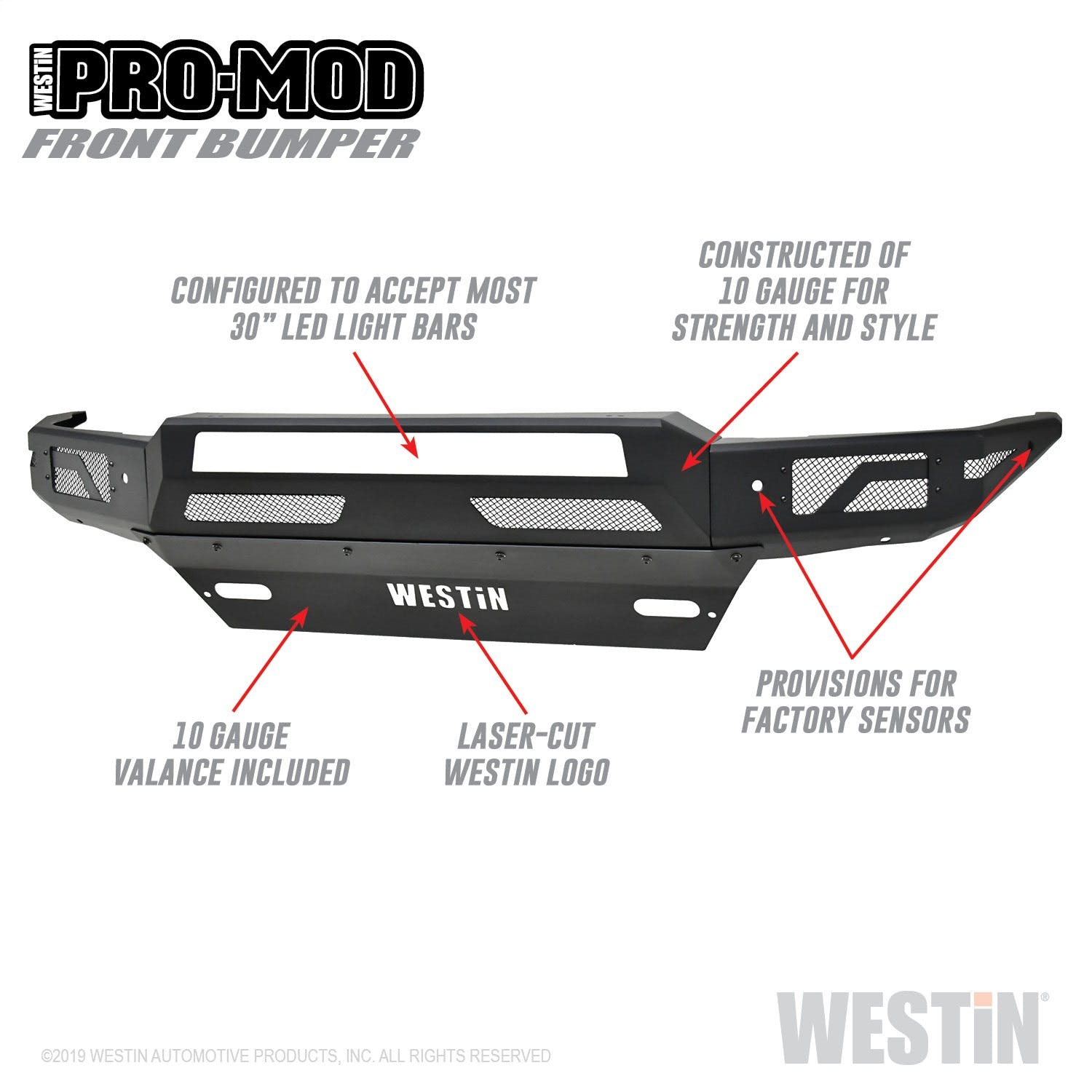 Westin Automotive 58-41005 Pro-Mod Front Bumper Textured Black