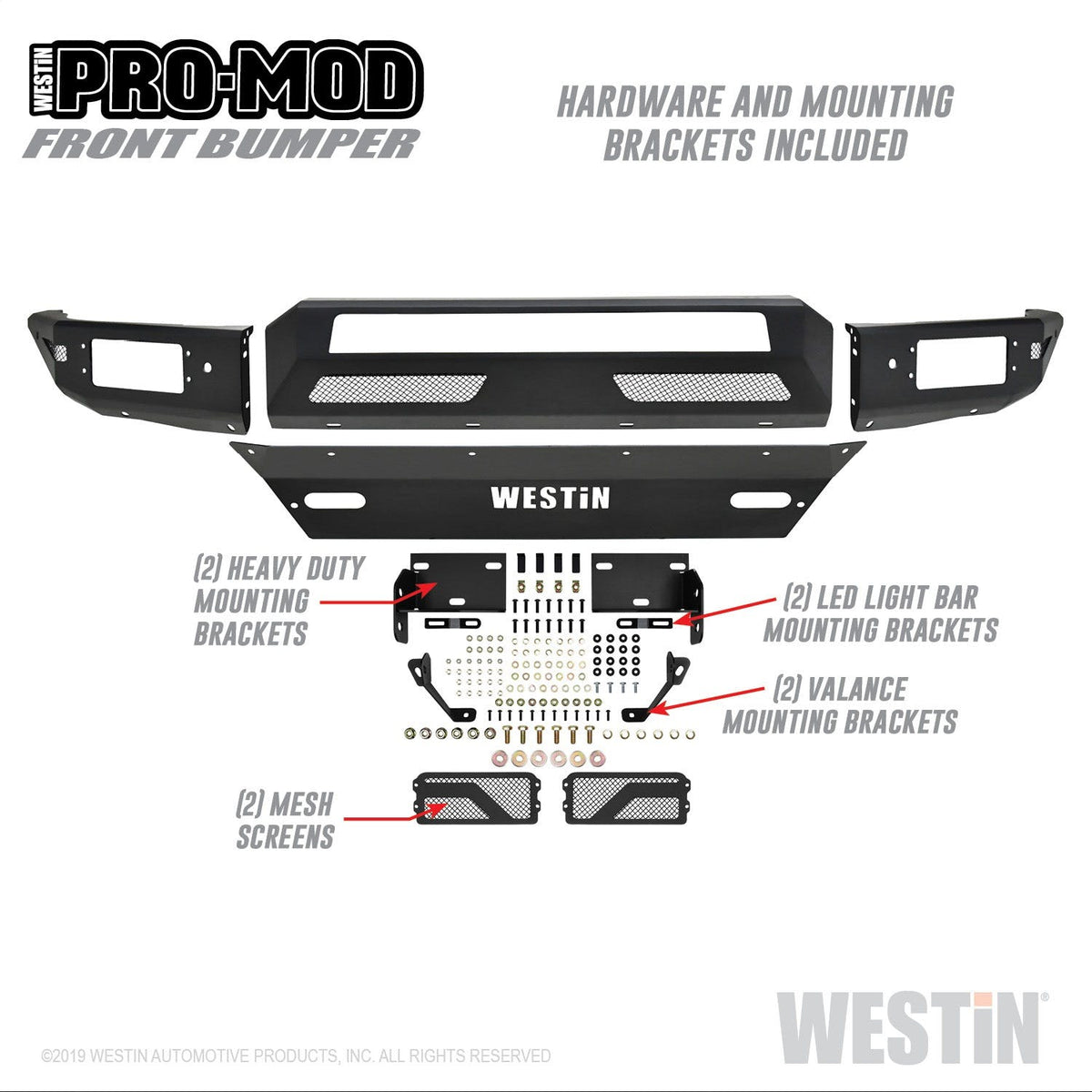 Westin Automotive 58-41005 Pro-Mod Front Bumper Textured Black