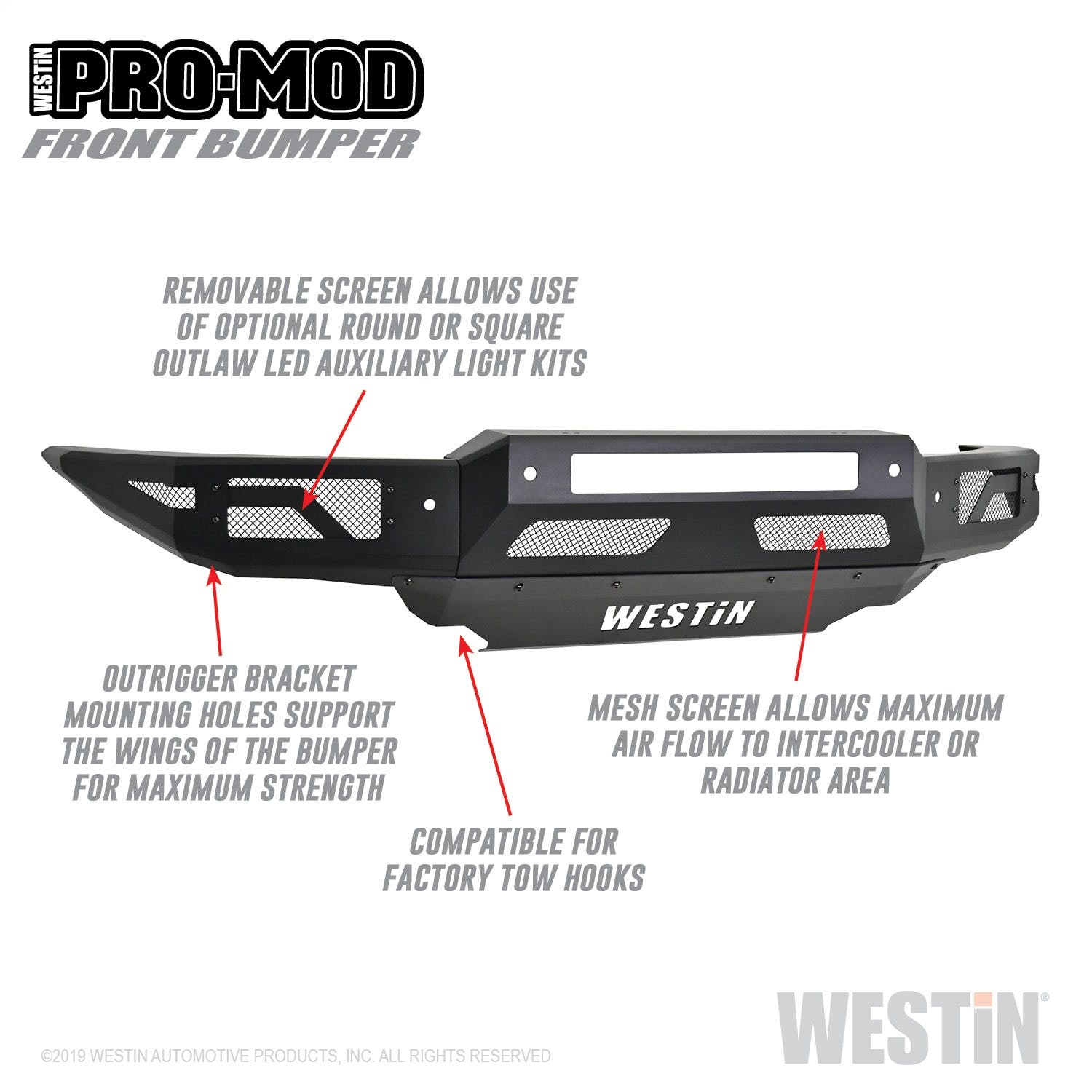 Westin Automotive 58-41085 Pro-Mod Front Bumper Textured Black