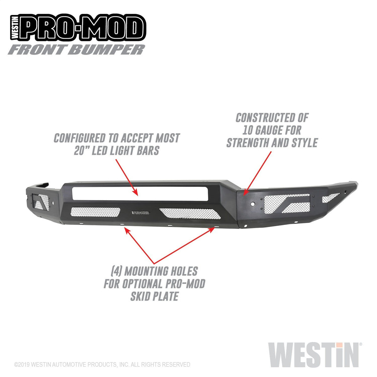 Westin Automotive 58-41165 Pro-Mod Front Bumper Textured Black