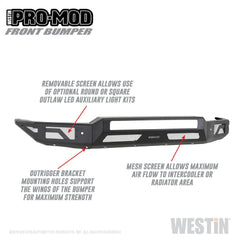 Westin Automotive 58-41165 Pro-Mod Front Bumper Textured Black