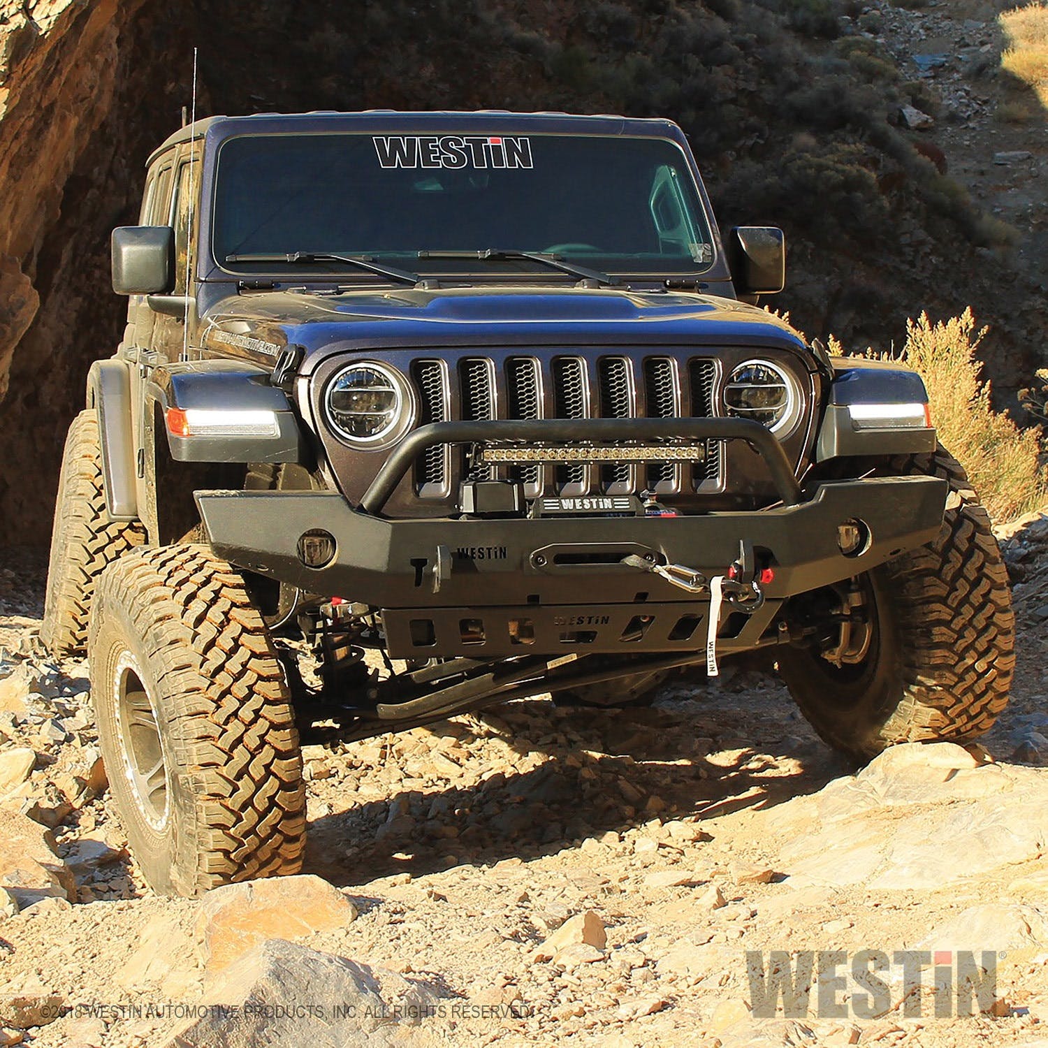 Westin Automotive 59-80115 WJ2 Full Width Front Bumper with Bull Bar Textured Black