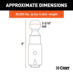 CURT Double Lock 2-5/16" Gooseneck Ball, 38K Capacity 60623