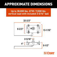 CURT PowerHaul Double Lock Gooseneck Hitch, Fits Select Ram 2500, 3500 60705